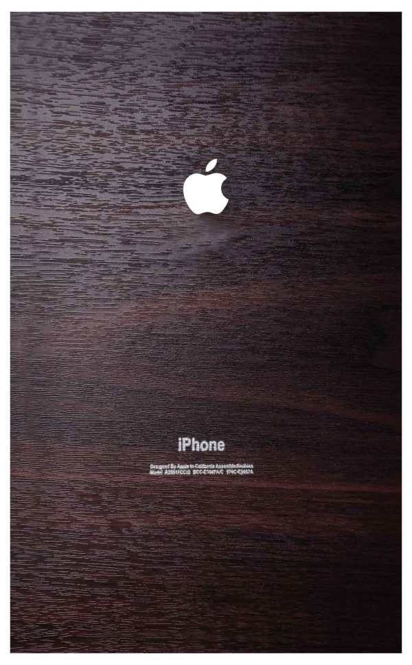 Wooden Matte Dark Brown Feel Texture iPhone Lamination