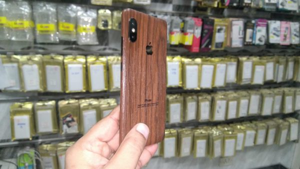 Wooden Matte Dark Brown Real Feel Texture iPhone Lamination