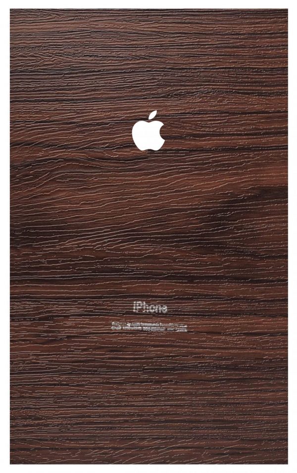 Wooden Matte Dark Brown Real Feel Texture iPhone Lamination