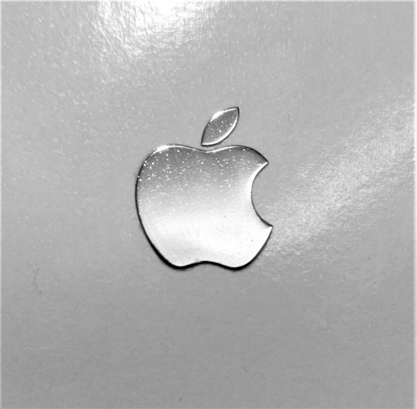 iPhone Logo Silver Metal Glossy Shine